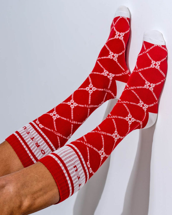 Monogram Socks Red