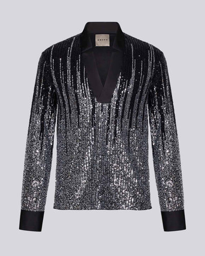 Star Neck Shirt Sequins